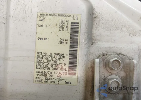 2011 Nissan Altima 2.5 S from USA, damaged, VIN 1N4AL2AP7BC123658